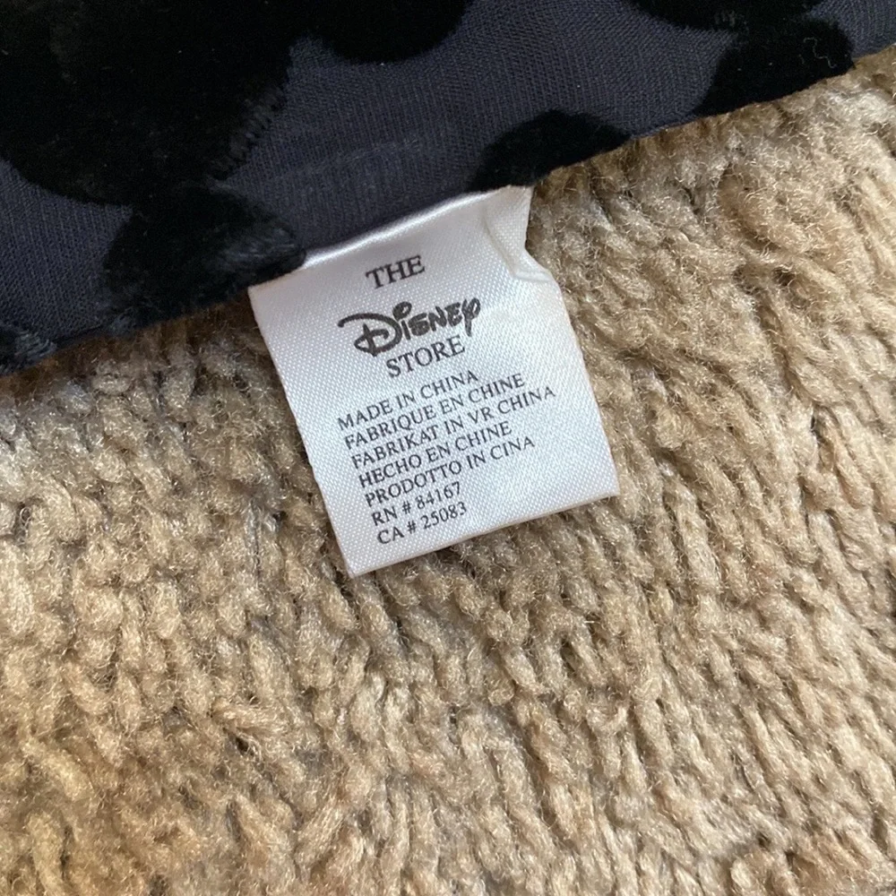 The Disney Store Black Velvet Silk Hidden Mickey Oblong Scarf